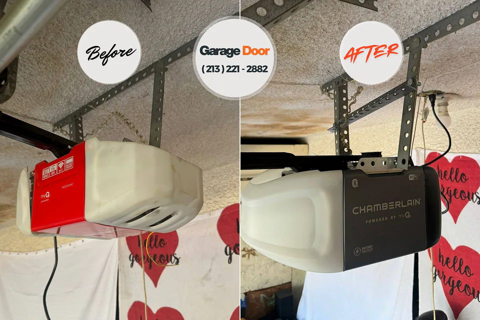 Before and after: garage door repair Ventress, LA